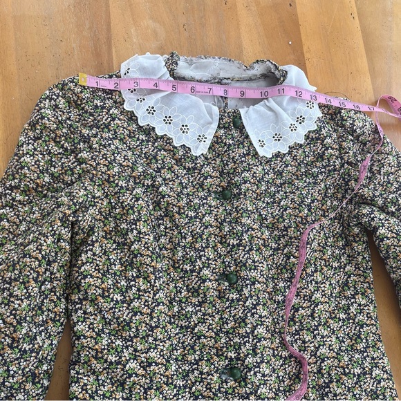 Vintage Cottagecore Robe Floral House Dress Grandma Quilted Nightgown Pockets - Picture 9 of 16